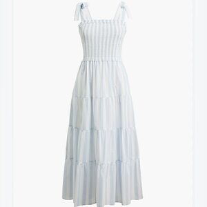 J. Crew Light Blue Tiered Maxi Dress
